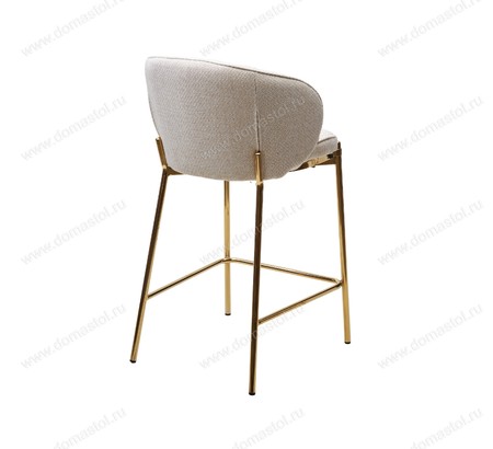 Полубарный стул WENDY TRF-11 светло-бежевый, ткань / золотой каркас (H=65)