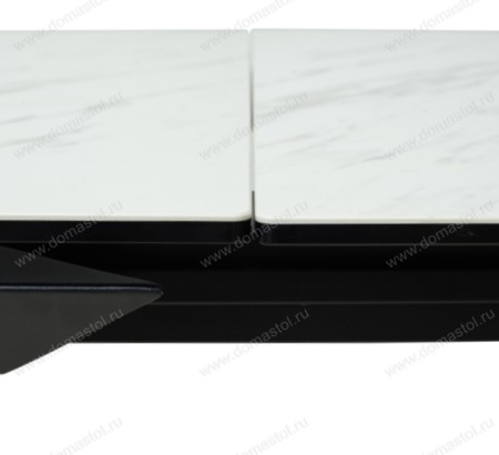 Стол CREMONA 140 KL-99 Белый мрамор матовый, итальянская керамика / черный каркас