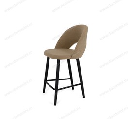 Полубарный стул Капри-4 (h600) кофе с молоком Т184, каркас 1R38 черный