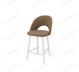 Полубарный стул Капри-4 (h600) кофе с молоком Т184, каркас 1R38 белый