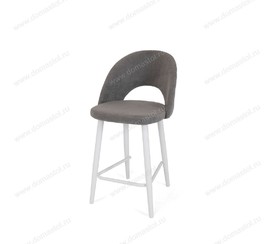 Полубарный стул Капри-4 (h600) светло-серый Т180, каркас 1R38 белый